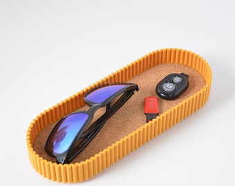 Handcrafted Sustainable Catch All Tray, Minimalist Desk Organizer for Glasses, Pens