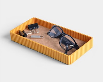 Rectangular Catch-All Tray, Minimalist Desk Organizer for Glasses, Keys, Jewelry and Pens