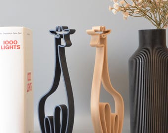 Giraffe Line Art Sculpture, Modern Animal Tabletop Decor, Minimalist Nursery and Office Gift