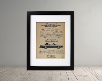 Vintage Oldsmobile Cutlass Supreme Framed Advertisement | 1979 Oldsmobile Magazine Ad | Classic Car Wall Art | GM Automotive Decor