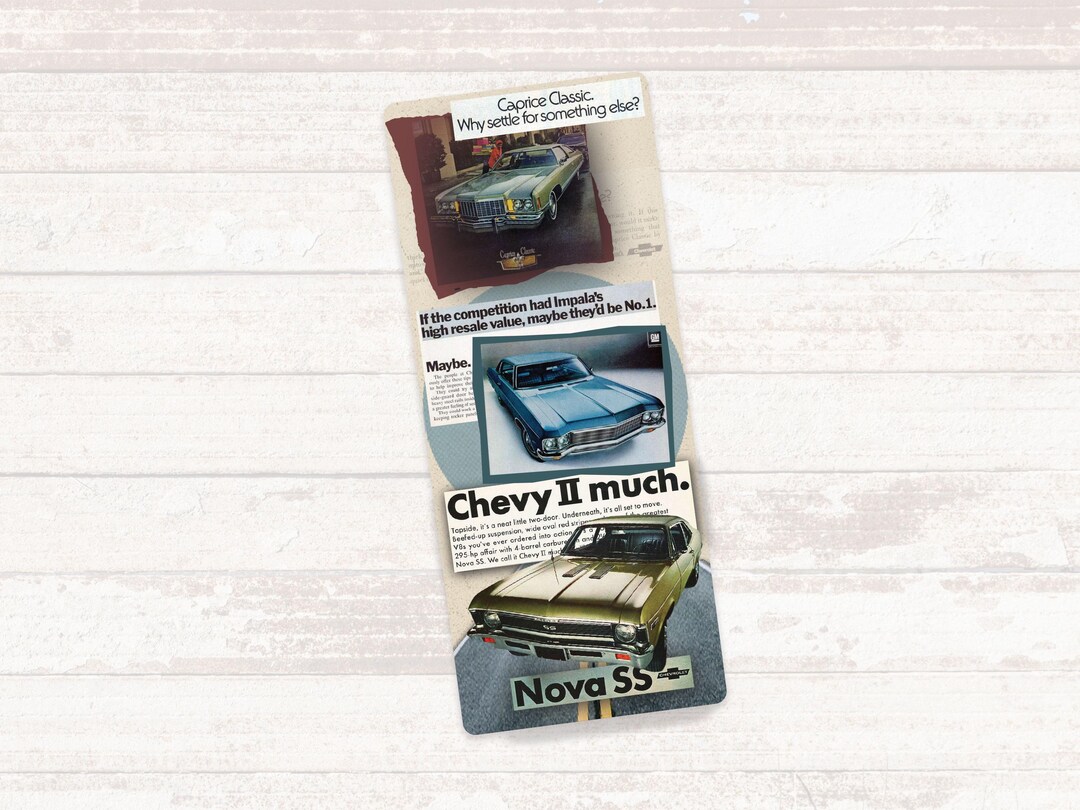 Vintage Chevy Car Bookmarks | Chevrolet Bookmark | Book Lover Gift ...