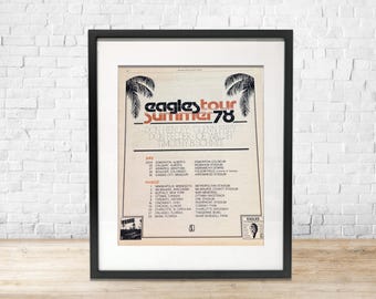 1978 Eagles Tour Ad Framed – Summer ’78 Concert Dates – Original Rolling Stone Magazine Advertisement – Vintage Rock Wall Art