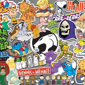 80s Mystery Sticker Pack | Retro TV, Cartoons, Movies & Pop Culture Stickers | Surprise Nostalgia Pack for 80s Kids + Sticker Lovers