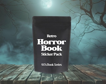 Retro Horror Book Style Sticker Pack | 90s Inspired Spooky Designs