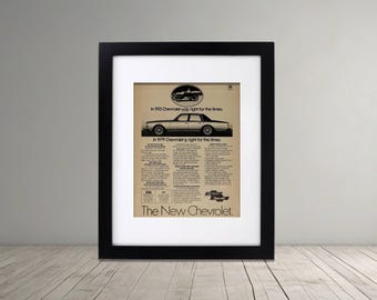 Vintage 1979 Chevrolet Framed Advertisement | Classic Chevy Magazine Ad | Chevrolet Wall Art | GM Automotive Decor | Retro Car Collectible