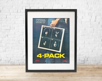 Vintage KISS Framed Ad | 1978 Rolling Stone Magazine Wall Art | Retro Rock Music Decor