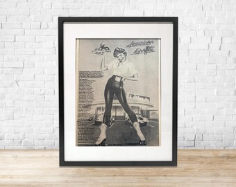 Vintage American Graffiti Framed Ad 1973 Rolling Stone Magazine Page | Retro Diner Wall Art | 50s Nostalgia Movie Decor