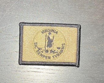 Virginia State Flag Patch - Velcro Backed (3x2 Inches)