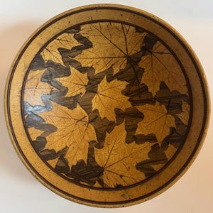 Mark Williams Blue Star Pottery Stoneware Maple Leaf Bowl Signed