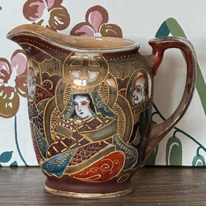 Vintage Japanese Satsuma Moriage Creamer