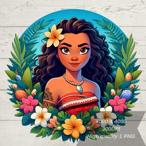 Princess Moana Png, Cute Moana Png, Moana Clipart, Princess Png, Moana Tshirt Design, Transparent Background, High Resolution, Download