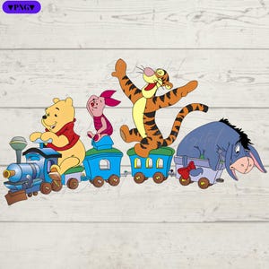 Winnie the Pooh, Pooh Bear Png, Bear Going By Train, Pooh Friends Png, Pooh Png, High-Resolution, Transparent Background, Instant Download