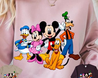 Disney Friends PNG, Mickey Minnie Donald Goofy Pluto Clipart, Classic Cartoon Characters Art, Cute Disney Design, Digital Download