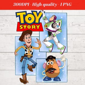 Amigos de Toy Story PNG: Woody, Buzz Lightyear, Sr. Cara de Papa (Descarga digital)