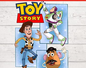 Amigos de Toy Story PNG: Woody, Buzz Lightyear, Sr. Cara de Papa (Descarga digital)