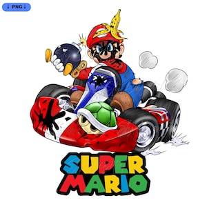 Super Mario, Mario Bross Png, Mario Clipart, Mario Racing Png, Super Mario Car Png,  Transparent Background, High Resolution Download