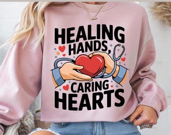 Healing Hands PNG: Nurse Doctor Stethoscope Heart Clipart (Digital Download)