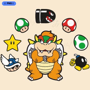 Bowser Png, Super Mario Png, Special Design for Bowser, Super Mario Bowser Png, High-Resolution, Transparent Background, Instant Download