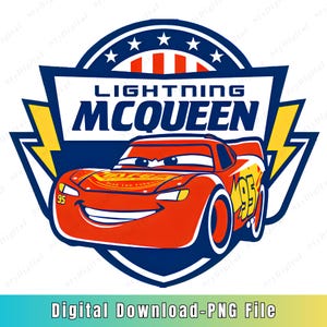 Lightning McQueen PNG: Cars Movie Clipart, Kids Birthday Sticker (Instant Download)