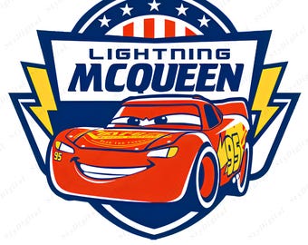 Lightning McQueen PNG: Cars Movie Clipart, Kids Birthday Sticker (Instant Download)