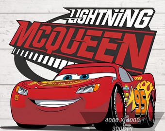 Lightning McQueen PNG: Cars Birthday Shirt Design (Digital Download)