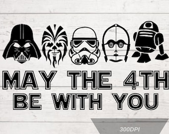 Star Wars Svg-Png-Dxf, Que El 4 De Mayo Esté Contigo, Clipart De Star Wars, Diseño De Camiseta De Star Wars, Alta Resolución, Fondo Transparente