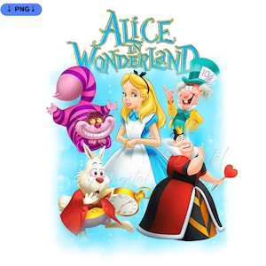 Alice In Wonderland Png, Cheshire Cat Png, Alice With Friends, Cartoon Characters Png, Alice In Wonderland  Digital Design, Instant Download