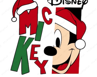 Mickey Mouse navideño PNG, Mickey con gorro de Papá Noel, Disney Feliz Navidad PNG, Arte navideño de Mickey, Ratón navideño PNG, Descarga instantánea
