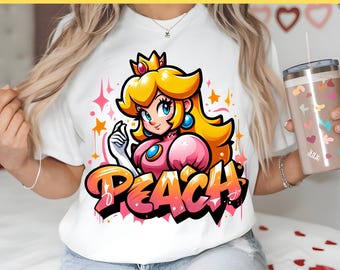 Grafiti de la Princesa Melocotón PNG: Videojuegos retro (Descarga digital)