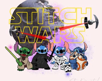Star Wars Png, Diseño De Stitch Wars, Stitch Wars Png, Familia De Star Wars, Alta Resolución, Fondo Transparente, Descarga Instantánea De Star Wars