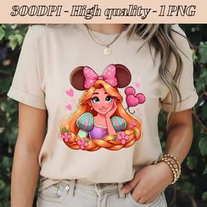 Rapunzel Png, Cute Rapunzel, Coquette Tangled, Princess Design, Princess Clipart, Rapunzel Birthday, file for Sublimation, High Resolution