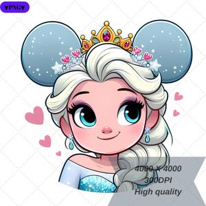 Princess Elsa Png, Cute Elsa Png, Elsa Clipart, Princess Png, Princess Tshirt Design, Transparent Background, High Resolution, Download