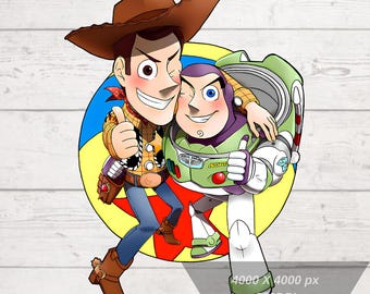 Sheriff Woody y Buzz Lightyear Png, Amigos de juguete, Woody Png, Buzz Lightyear Png, Amigos de Toy Story Png, Archivos para Cricut, Alta resolución