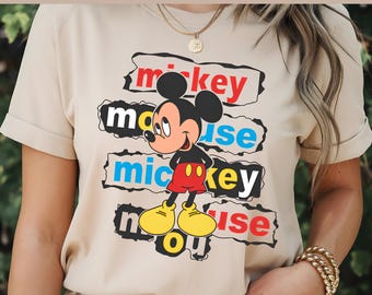 Mickey Mouse Font Design: T-Shirt Clipart PNG (Instant Download)