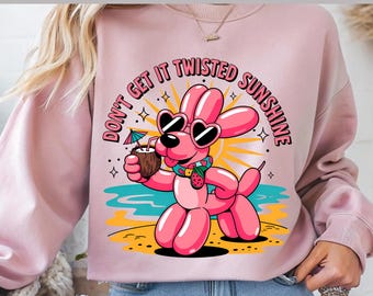 Perro globo de verano PNG: Clipart divertido de playa, diseño de camiseta retro (descarga digital)