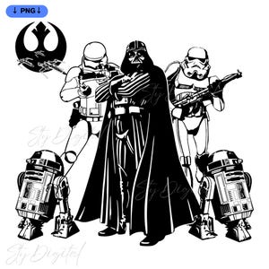 Star Wars Png, Star Wars Design, Star Wars Logo, Star Wars Pencil Drawing, Character Silhouettes, High-Resolution, Transparent Background