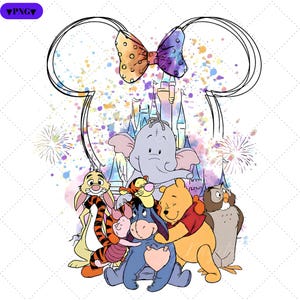 Winnie the Pooh, Pooh Bear Png, Castle Design, Pooh Friends Png, Tigger Png, High-Resolution, Transparent Background, Instant Download