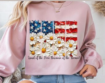Patriotic Daisy PNG: USA Flag Floral Design (Digital Download)