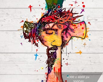 Jesús Png, Jesús Dios Png, Cruz Png, Clipart Cristiano, Diseño De Camiseta De Jesús, archivo para Sublimación, Fondo Transparente, Alta Resolución