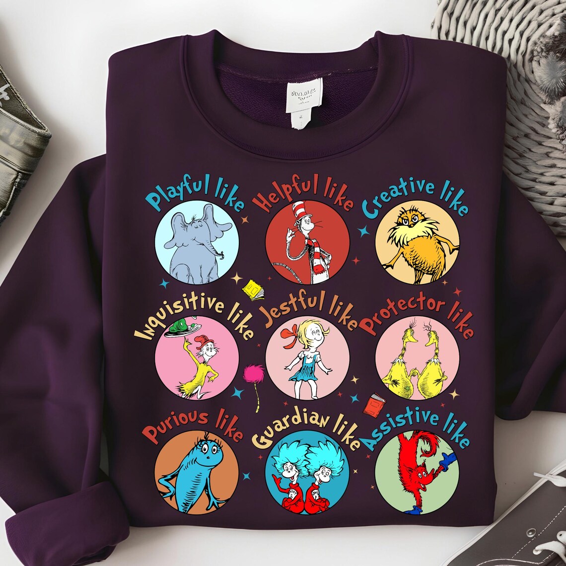 Dr Seuss Teacher Png, Seuss Classroom Traits Png, Playful Helpful