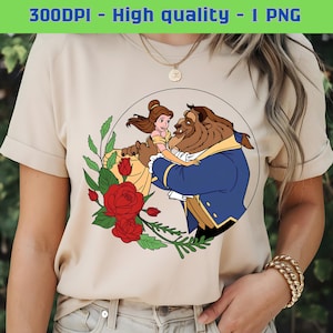 Belle & the Beast Png, Beauty and the Beast, Princess Belle Png, Princess Png, Beast Love Design, High Resolution, Instant Download