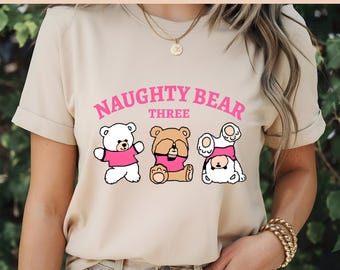 Naughty Bear Three Png, Cute Bear Png, Bear Digital T-Shirt Design, file for Sublimation, Teddy Bear World, High-Resolution, Download