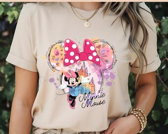 Watercolor Minnie Mouse PNG: Coquette T-Shirt Design (Digital Download)
