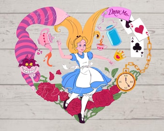 Alice in Wonderland Png, Alice Png, Princess Design Png, Alice in Wonderland Clipart, Alice Friends, Digital Design, Instant Download
