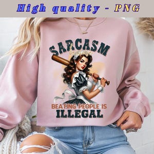 Retro Maid Baseball Bat Sarcastic PNG: T-Shirt & Mug Sublimation (Digital Download)