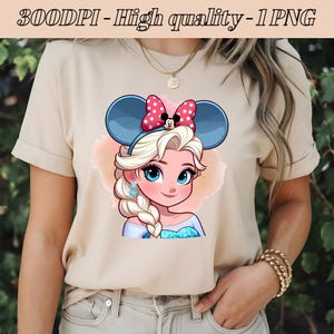 Watercolor Elsa Princess PNG: Coquette Minnie Design (Digital Download)