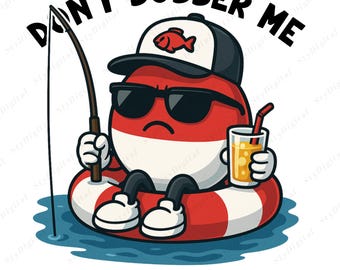 Bobber de pesca divertido PNG: Clipart de vida en el lago (Descarga digital)