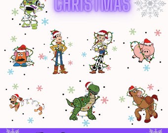 8-PNG Navidad Toy Story, Navidad Png, Amigos de Navidad Png, Paquete de personajes de juguetes navideños Png, Copo de nieve Png, Alta resolución