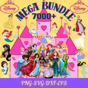 7000+ Mega Bundle Princess, Princess Svg-Png-Dxf-Eps Bundle, Princess Png Clipart,  Princess Birthday, Tshirt Design, Instant Download