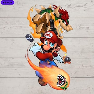 Super Mario Png, Fire Mario Png, Mario Clipart, Fire Mario Design, High-Resolution, Transparent Background, Instant Download